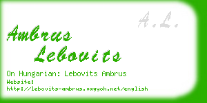 ambrus lebovits business card